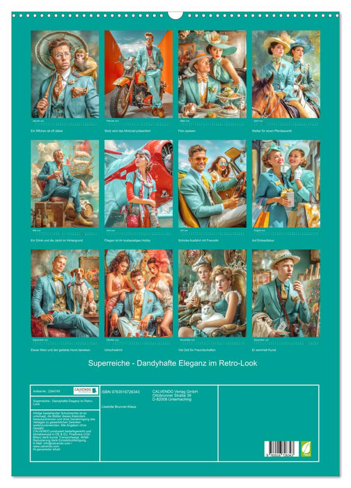 Superreiche - Dandyhafte Eleganz im Retro-Look (CALVENDO Wandkalender 2026)