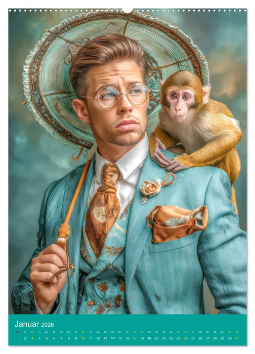 Superreiche - Dandyhafte Eleganz im Retro-Look (CALVENDO Wandkalender 2026)