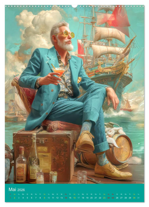 Superreiche - Dandyhafte Eleganz im Retro-Look (CALVENDO Wandkalender 2026)