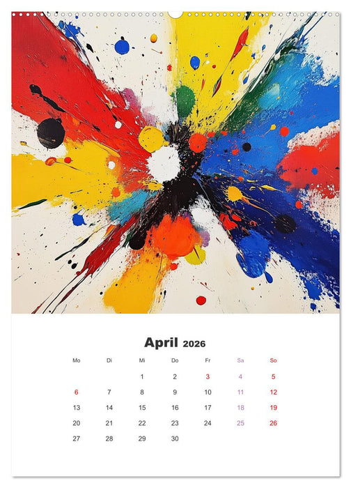 Abstrakte KI-Kunstwerke - Farbenfrohe Kunstmomente für das ganze Jahr (CALVENDO Wandkalender 2026)