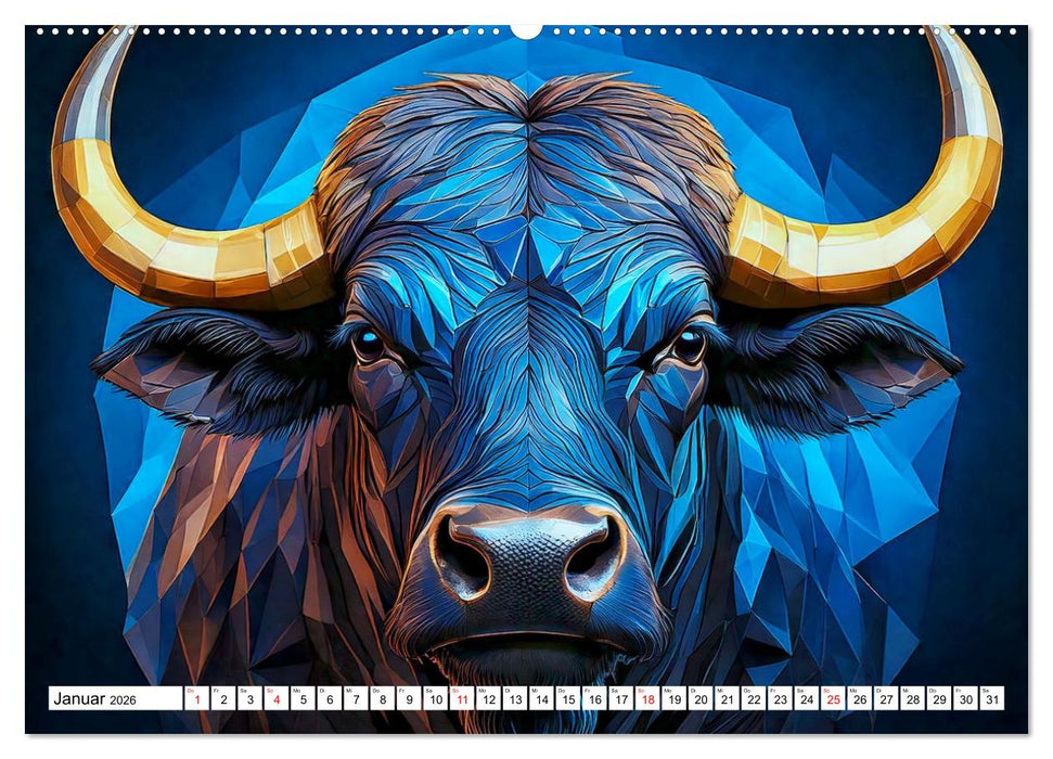 Low Poly Wildlife (CALVENDO Premium Wandkalender 2026)