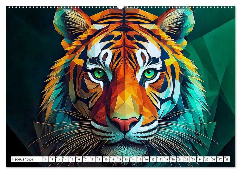 Low Poly Wildlife (CALVENDO Premium Wandkalender 2026)