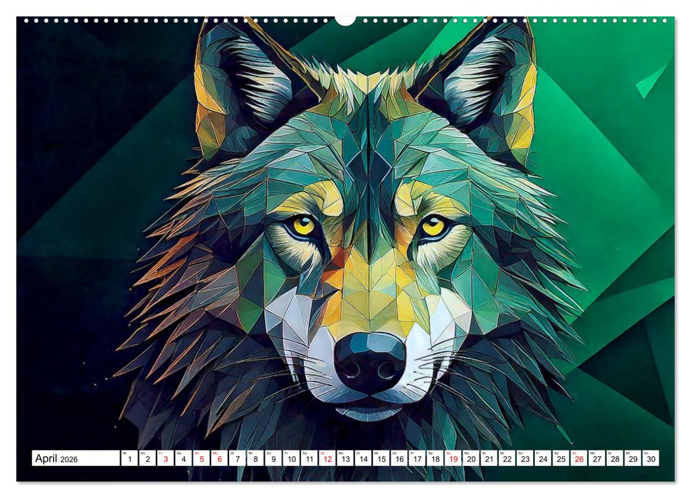 Low Poly Wildlife (CALVENDO Premium Wandkalender 2026)