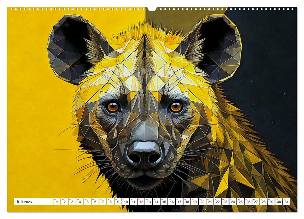 Low Poly Wildlife (CALVENDO Premium Wandkalender 2026)