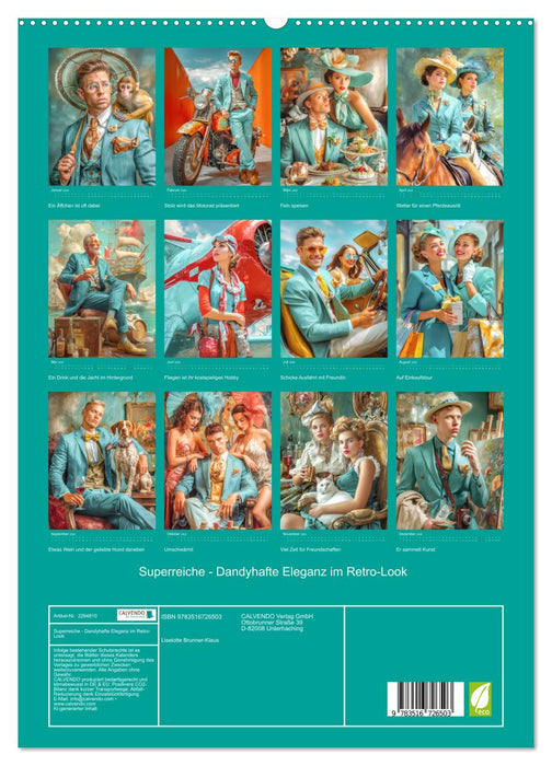 Superreiche - Dandyhafte Eleganz im Retro-Look (CALVENDO Premium Wandkalender 2026)