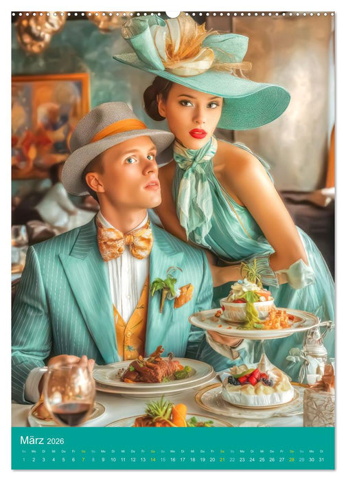 Superreiche - Dandyhafte Eleganz im Retro-Look (CALVENDO Premium Wandkalender 2026)