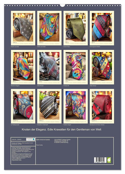 Knoten der Eleganz. Edle Krawatten für den Gentleman von Welt (CALVENDO Wandkalender 2026)