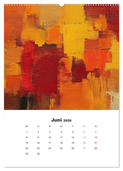 Abstrakte KI-Kunstwerke - Farbenfrohe Kunstmomente für das ganze Jahr (CALVENDO Premium Wandkalender 2026)