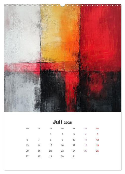 Abstrakte KI-Kunstwerke - Farbenfrohe Kunstmomente für das ganze Jahr (CALVENDO Premium Wandkalender 2026)
