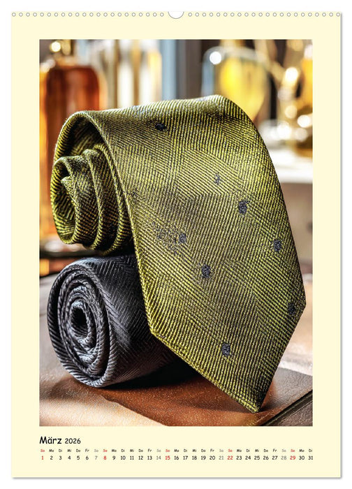 Knoten der Eleganz. Edle Krawatten für den Gentleman von Welt (CALVENDO Premium Wandkalender 2026)