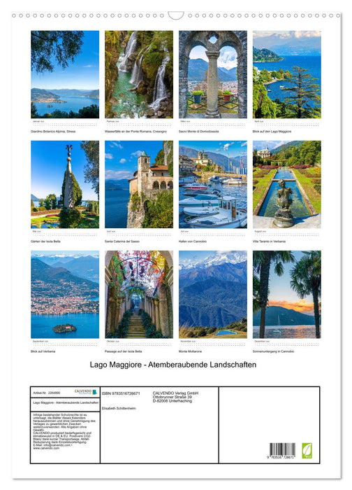 Lago Maggiore - Atemberaubende Landschaften (CALVENDO Wandkalender 2026)