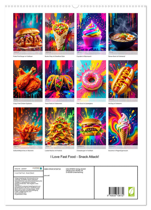 I Love Fast Food - Snack Attack! (CALVENDO Premium Wandkalender 2026)