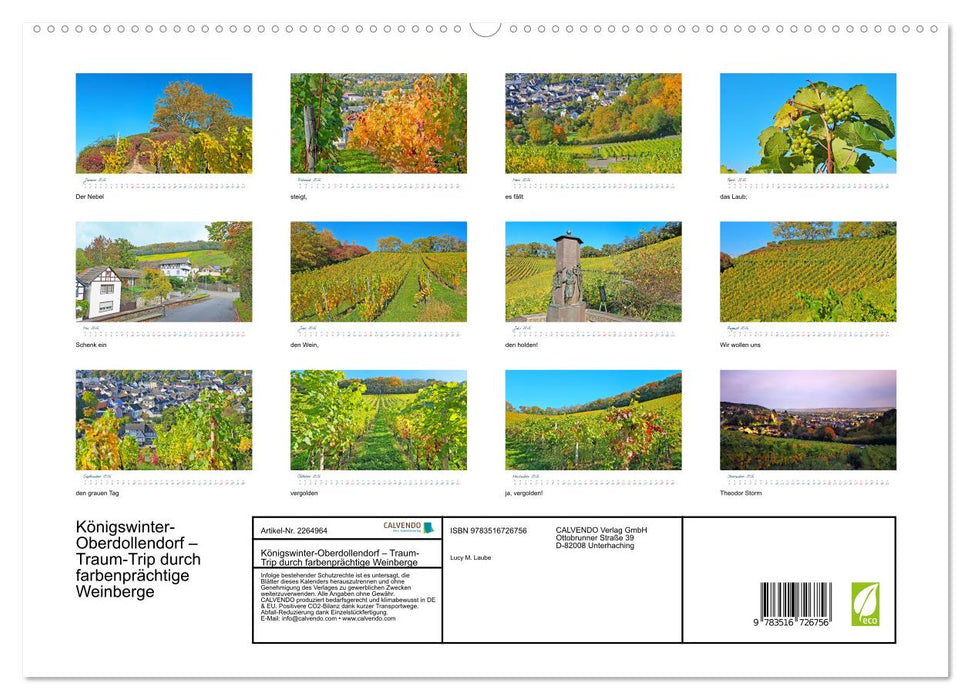 Königswinter-Oberdollendorf – Traum-Trip durch farbenprächtige Weinberge (CALVENDO Premium Wandkalender 2026)