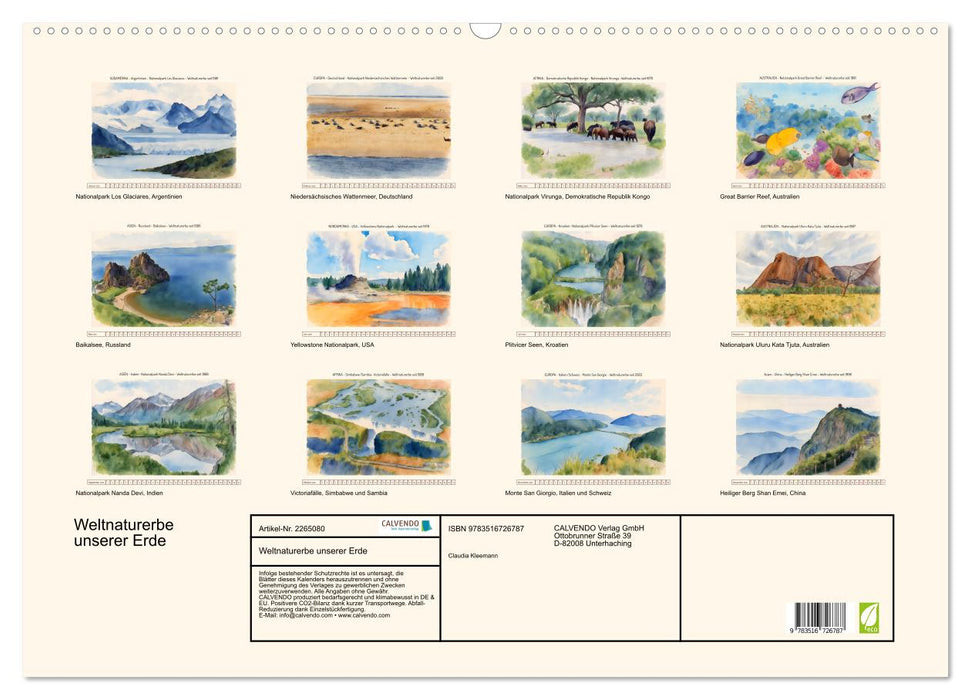 Weltnaturerbe unserer Erde (CALVENDO Wandkalender 2026)