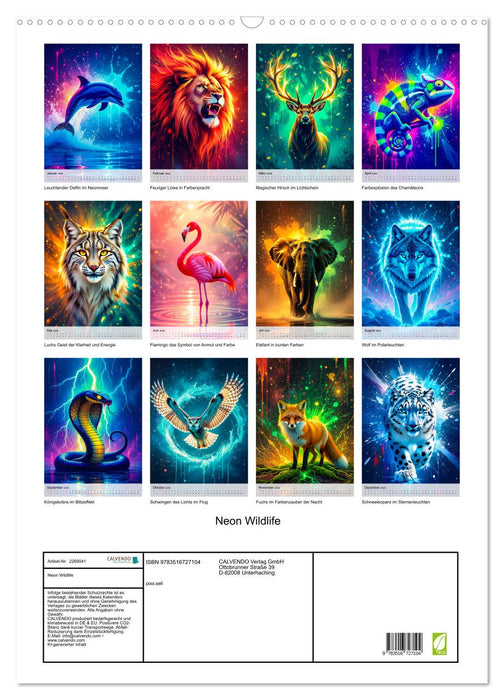 Neon Wildlife (CALVENDO Wandkalender 2026)
