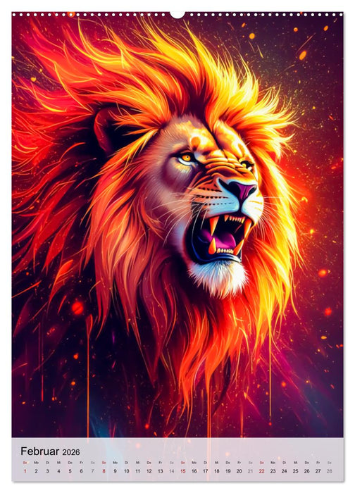 Neon Wildlife (CALVENDO Wandkalender 2026)