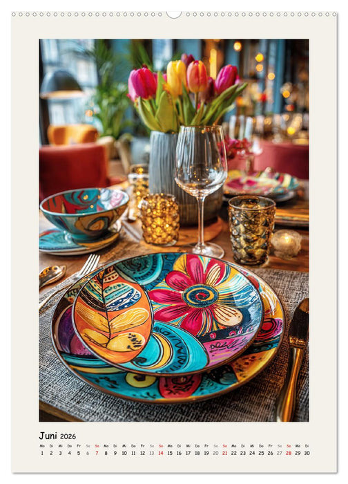 Tafelgedecke. Eleganz in Porzellan und Keramik (CALVENDO Wandkalender 2026)