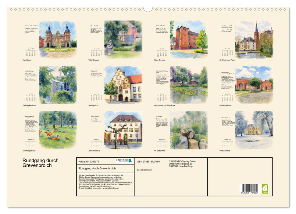 Rundgang durch Grevenbroich (CALVENDO Wandkalender 2026)