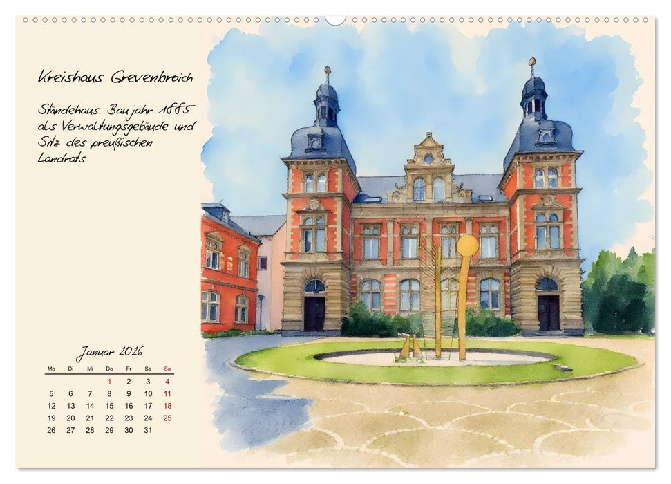 Rundgang durch Grevenbroich (CALVENDO Wandkalender 2026)