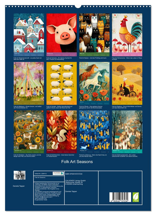Folk Art Seasons (CALVENDO Premium Wandkalender 2026)