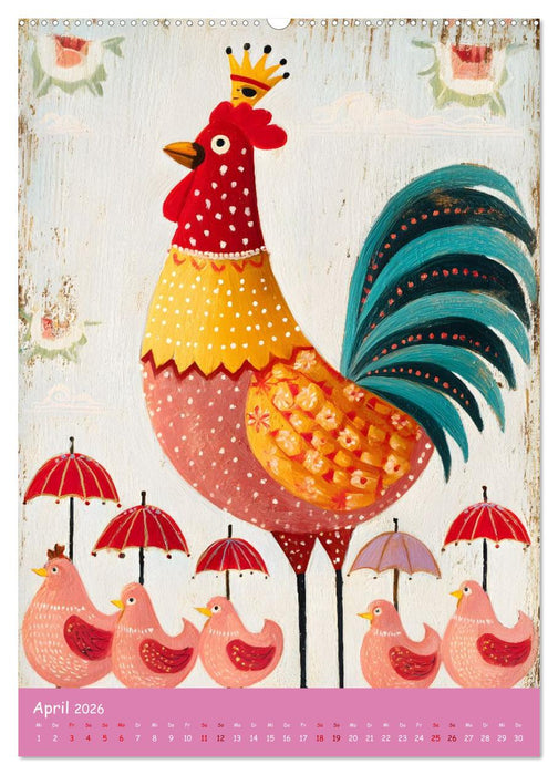 Folk Art Seasons (CALVENDO Premium Wandkalender 2026)