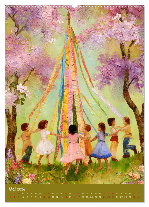 Folk Art Seasons (CALVENDO Premium Wandkalender 2026)