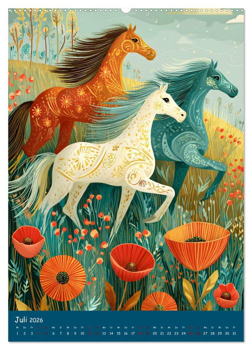 Folk Art Seasons (CALVENDO Premium Wandkalender 2026)