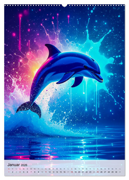 Neon Wildlife (CALVENDO Premium Wandkalender 2026)