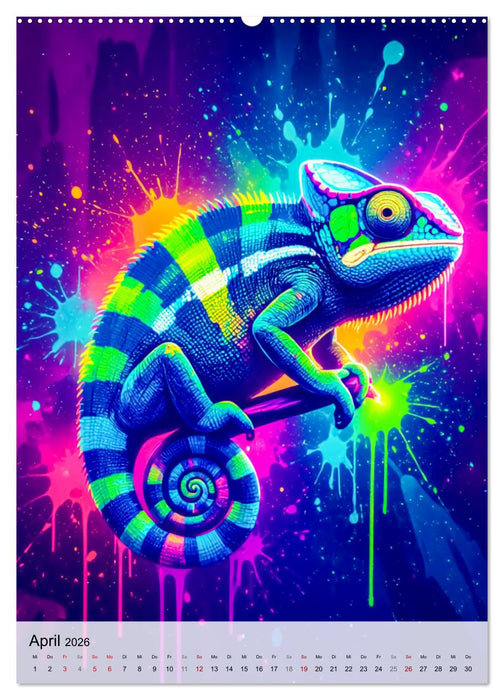 Neon Wildlife (CALVENDO Premium Wandkalender 2026)