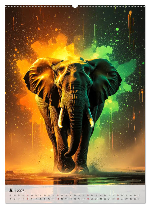 Neon Wildlife (CALVENDO Premium Wandkalender 2026)