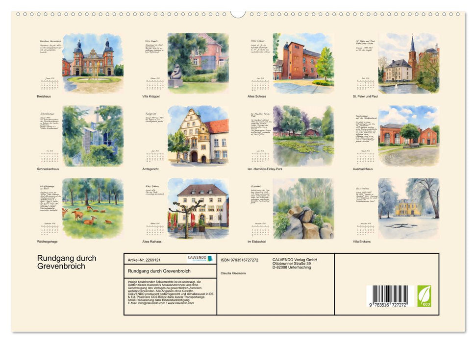 Rundgang durch Grevenbroich (CALVENDO Premium Wandkalender 2026)