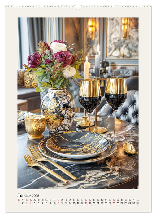 Tafelgedecke. Eleganz in Porzellan und Keramik (CALVENDO Premium Wandkalender 2026)