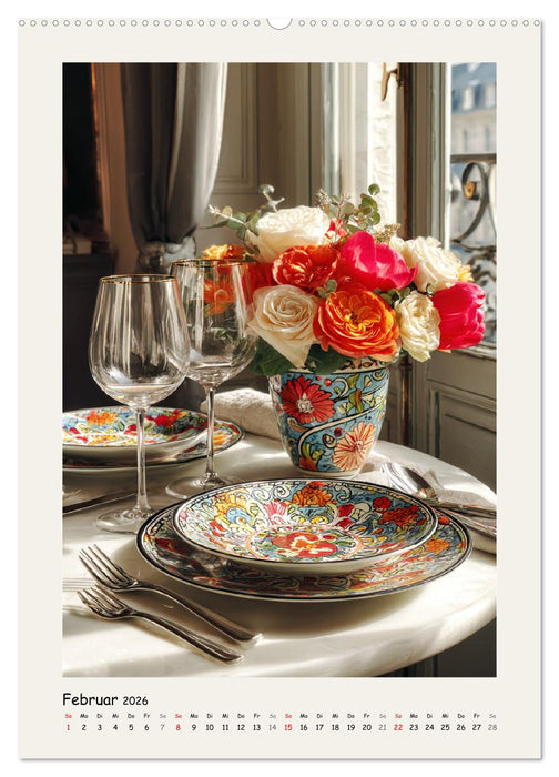 Tafelgedecke. Eleganz in Porzellan und Keramik (CALVENDO Premium Wandkalender 2026)