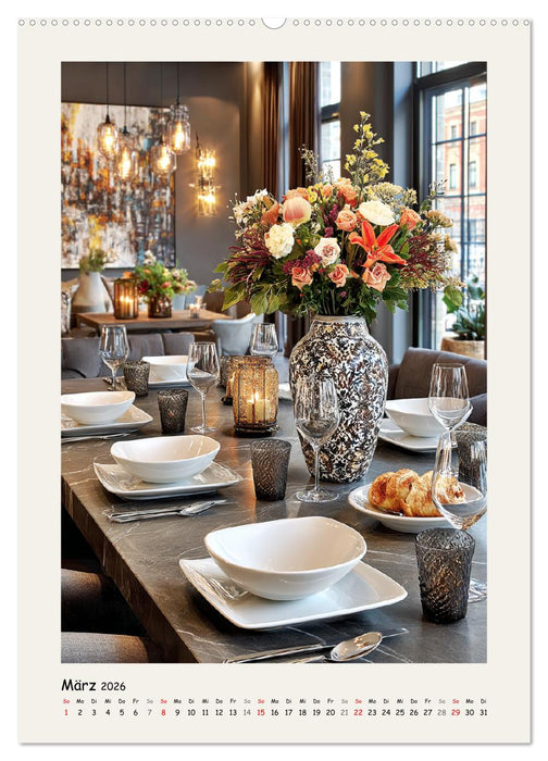 Tafelgedecke. Eleganz in Porzellan und Keramik (CALVENDO Premium Wandkalender 2026)