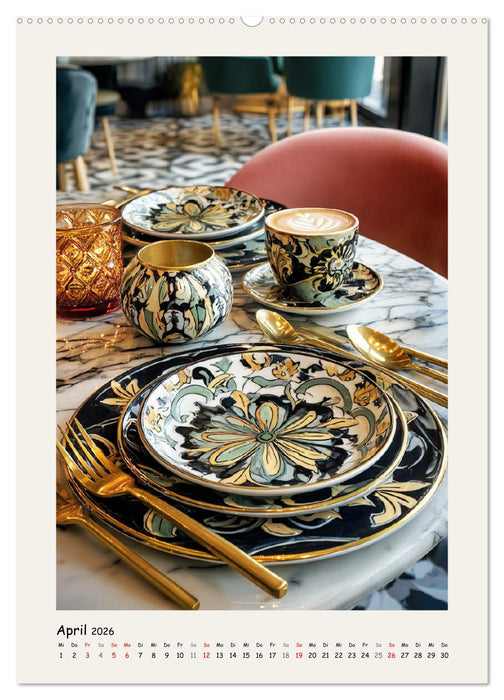 Tafelgedecke. Eleganz in Porzellan und Keramik (CALVENDO Premium Wandkalender 2026)