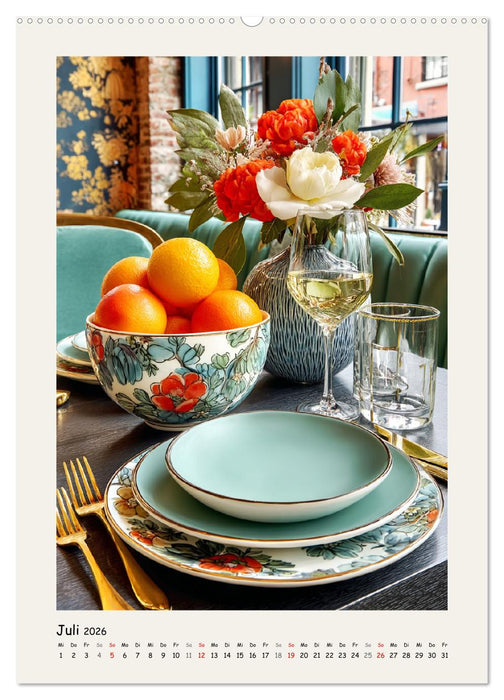 Tafelgedecke. Eleganz in Porzellan und Keramik (CALVENDO Premium Wandkalender 2026)