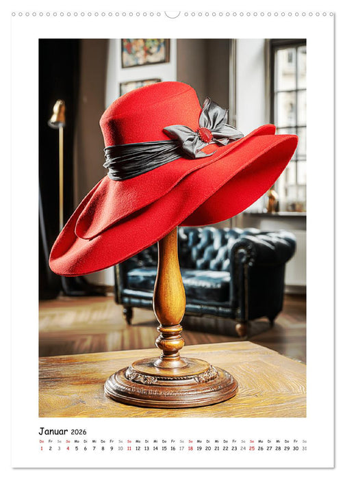 Elegante Hüte. Die zeitlosen Kronen als Stilbekenntnis (CALVENDO Premium Wandkalender 2026)