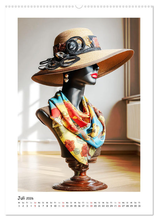 Elegante Hüte. Die zeitlosen Kronen als Stilbekenntnis (CALVENDO Premium Wandkalender 2026)