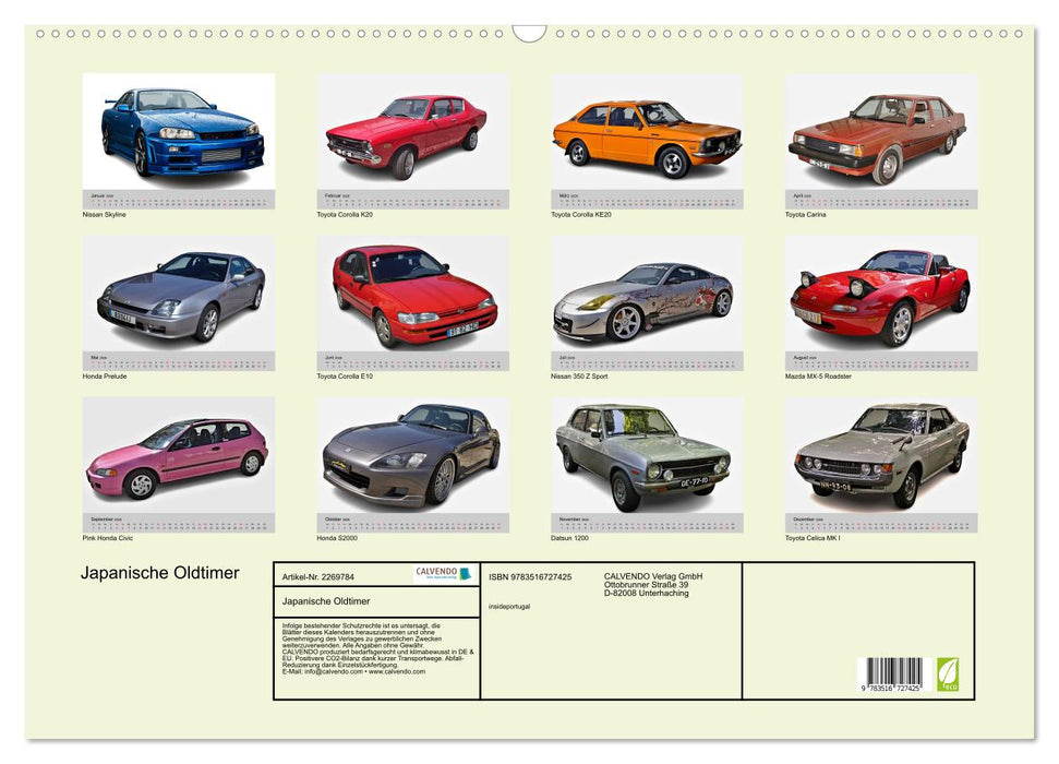 Japanische Oldtimer (CALVENDO Wandkalender 2026)