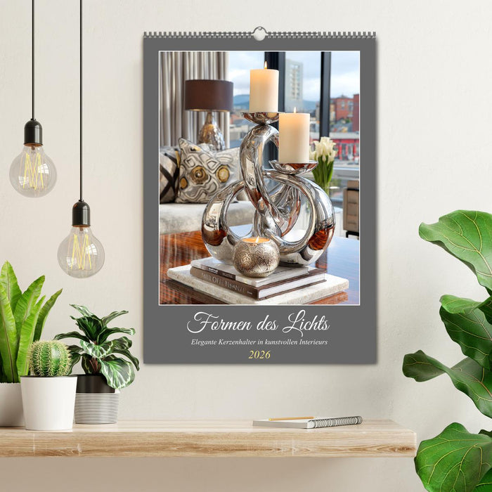 Formen des Lichts. Elegante Kerzenhalter in kunstvollen Interieurs (CALVENDO Wandkalender 2026)