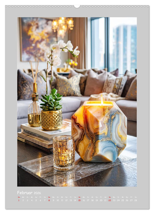 Formen des Lichts. Elegante Kerzenhalter in kunstvollen Interieurs (CALVENDO Wandkalender 2026)