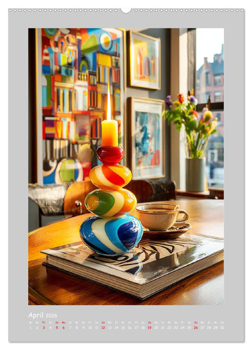 Formen des Lichts. Elegante Kerzenhalter in kunstvollen Interieurs (CALVENDO Wandkalender 2026)