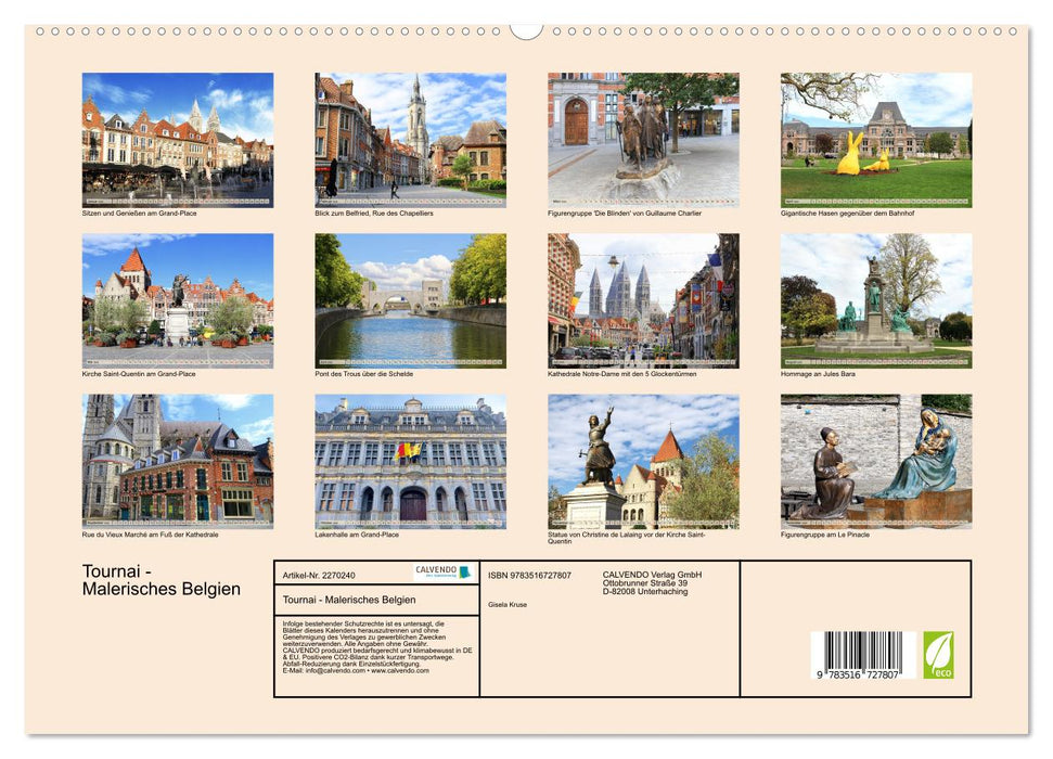 Tournai - Malerisches Belgien (CALVENDO Premium Wandkalender 2026)