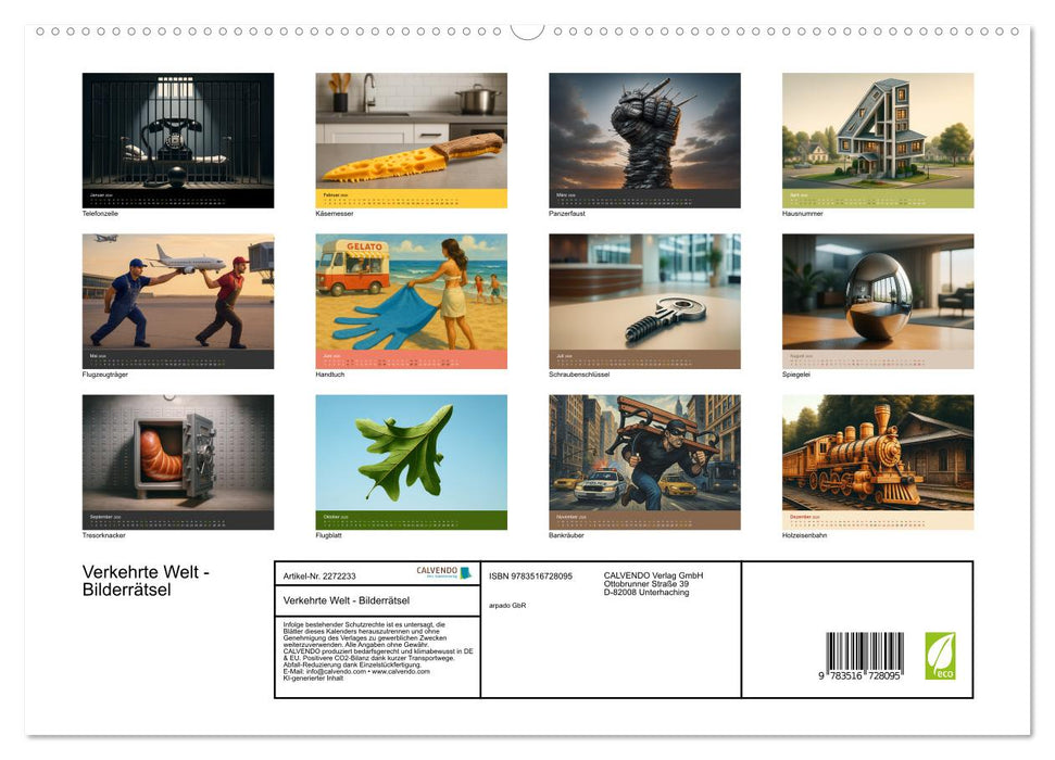Verkehrte Welt - Bilderrätsel (CALVENDO Premium Wandkalender 2026)