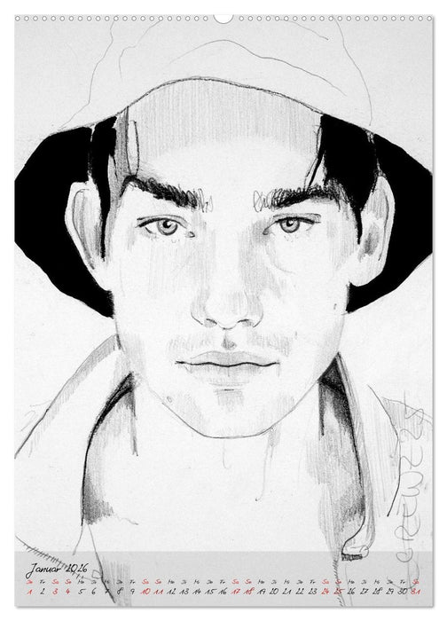 Frank Lorenz - Zeichnungen (CALVENDO Wandkalender 2026)