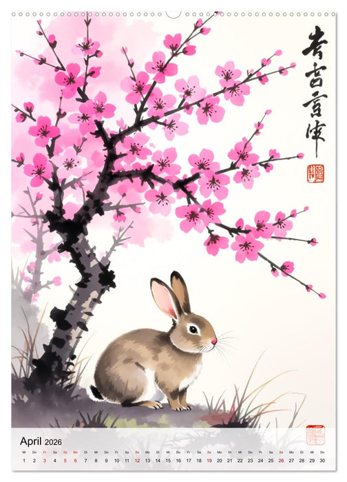 Die 12 chinesischen Tierkreiszeichen (CALVENDO Wandkalender 2026)