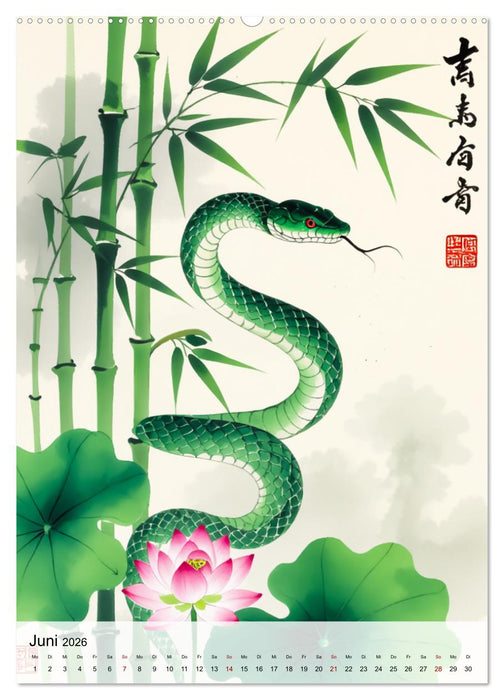 Die 12 chinesischen Tierkreiszeichen (CALVENDO Wandkalender 2026)