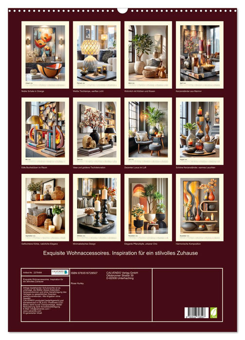 Exquisite Wohnaccessoires. Inspiration für ein stilvolles Zuhause (CALVENDO Wandkalender 2026)