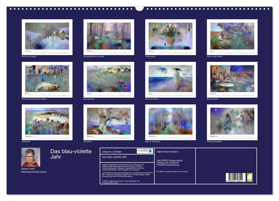 Das blau-violette Jahr (CALVENDO Wandkalender 2026)