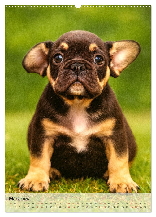 Frenchies Love – Kleine Schnuten ganz groß - Französische Bulldoggen Welpen unwiderstehlich süß (CALVENDO Wandkalender 2026)